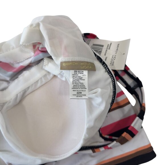 Beach House Woman 22W Striped Padded Tankini Top & Black Bottoms Swim Set NWT - Picture 8 of 15